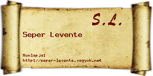 Seper Levente névjegykártya
